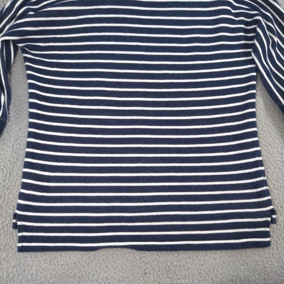 Lauren Jeans Co. Pullover Hoodie Ralph Lauren Womens Large Blue Striped Nautical - Picture 14 of 16